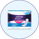 Always Discreet Inkontinenz-Slipeinlagen Long Plus, diskreter Schutz bei Blasenschwäche. Link zur Markenseite/Blasenschwäche